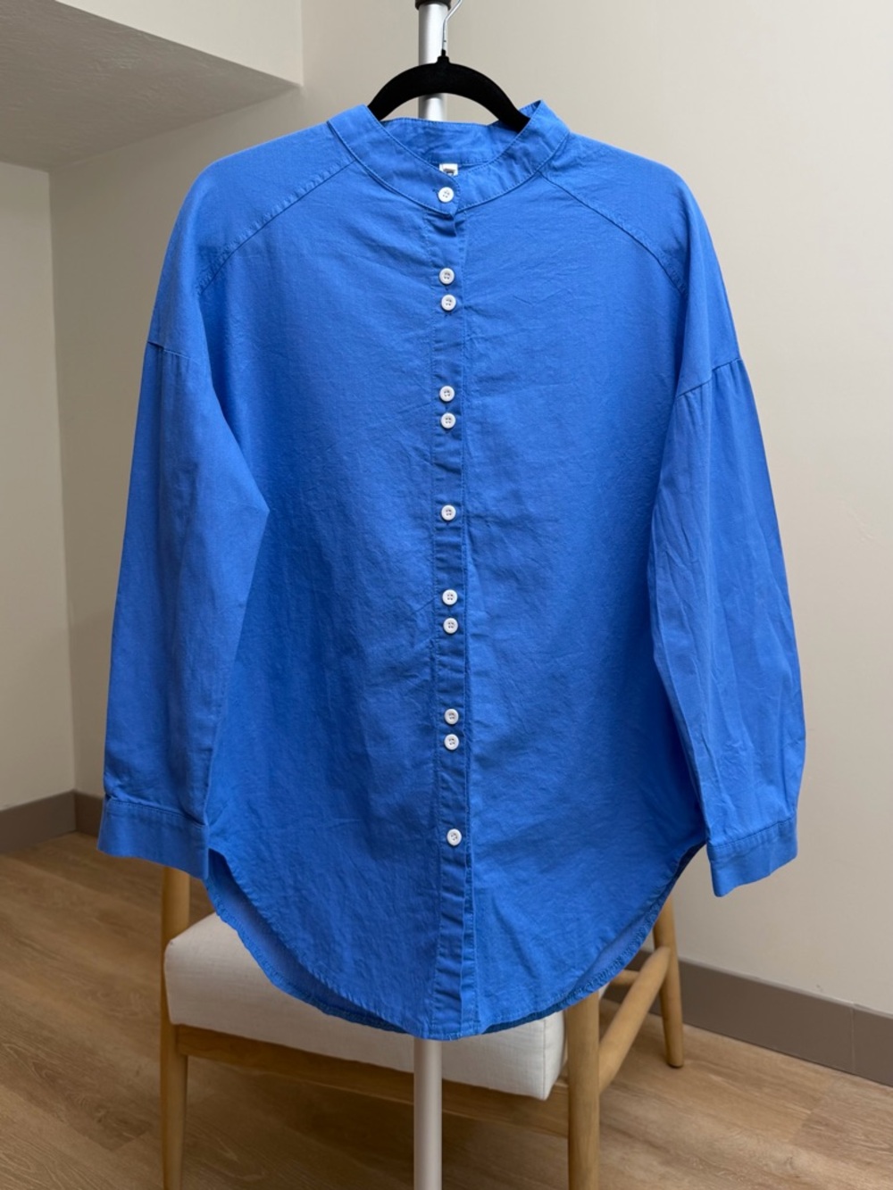 Women’s | Button Front Blouse, Cobalt Blue | Size Medium